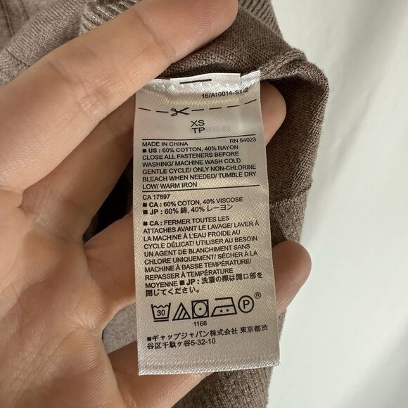 Banana Republic Tank Top Womens XS Brown Knit Sleeveless Round Neck Cotton Blend - Picture 6 of 9